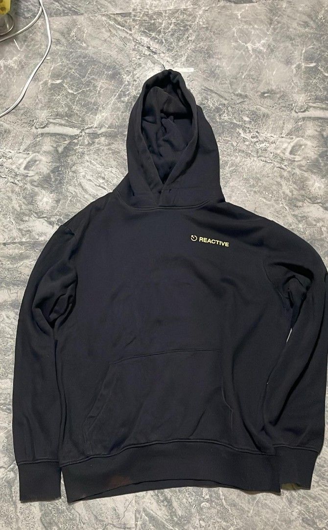 Black Reactive H M Hoodie Men s Fashion Tops Sets Hoodies on Carousell