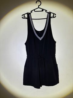 Black Romper with White front lining
