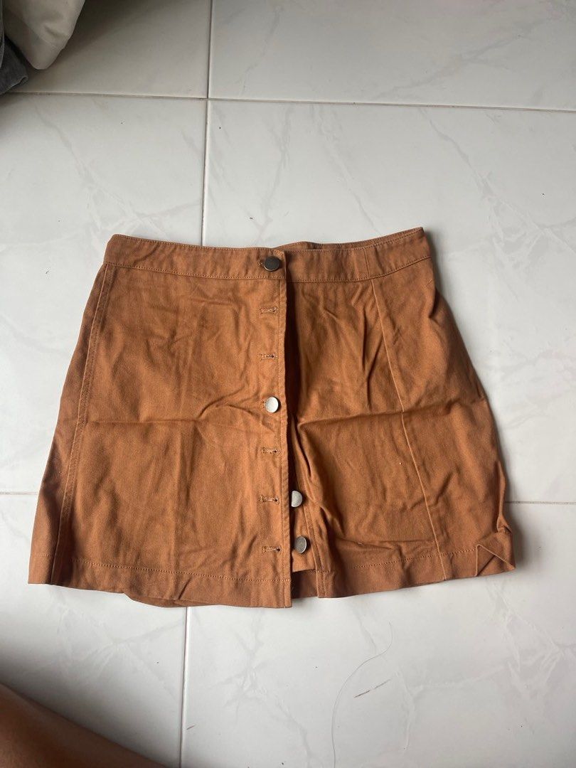 Brown button up skirt