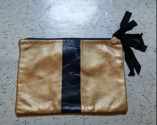 Clare Vivier Gold Clutch flat pouch