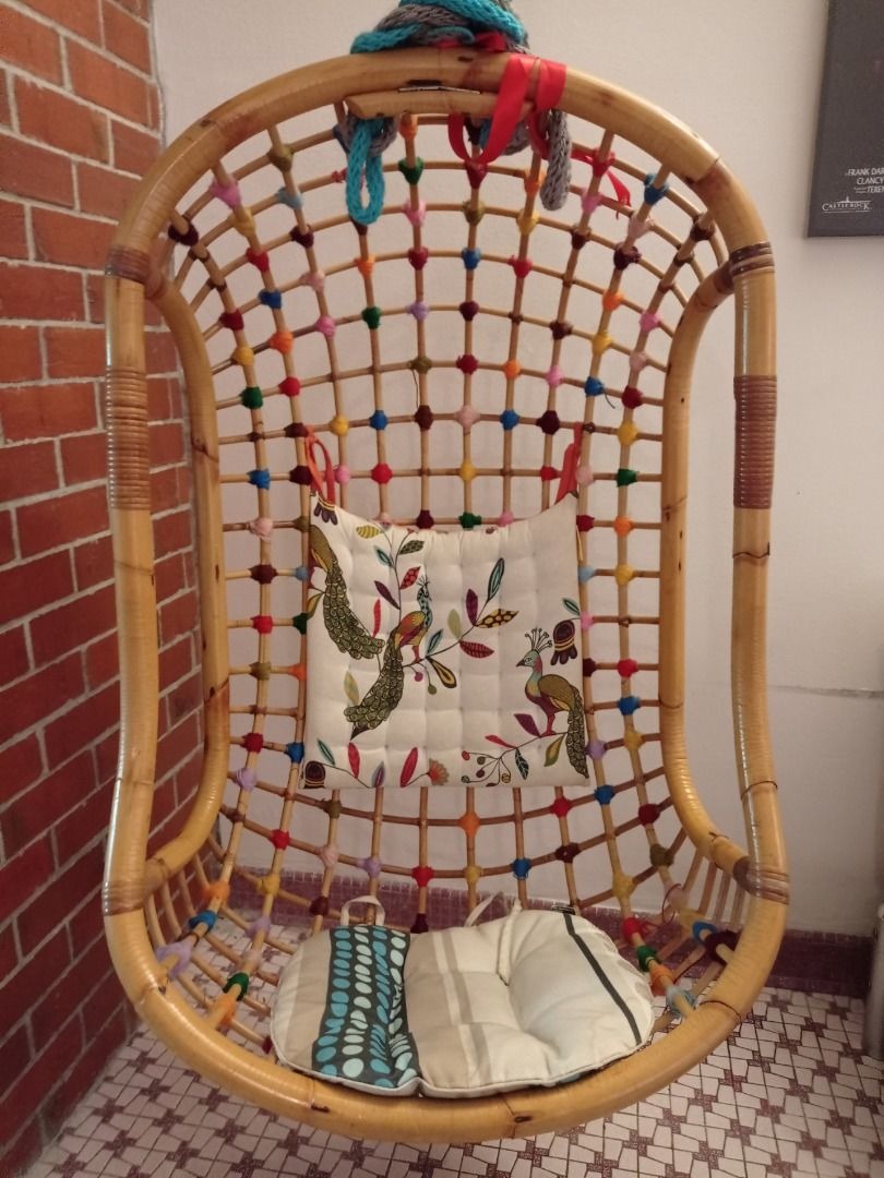 Colourful Rattan swing, Furniture & Home Living, Furniture, Other Home ...