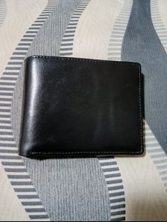 Genuine leather black bifold wallet