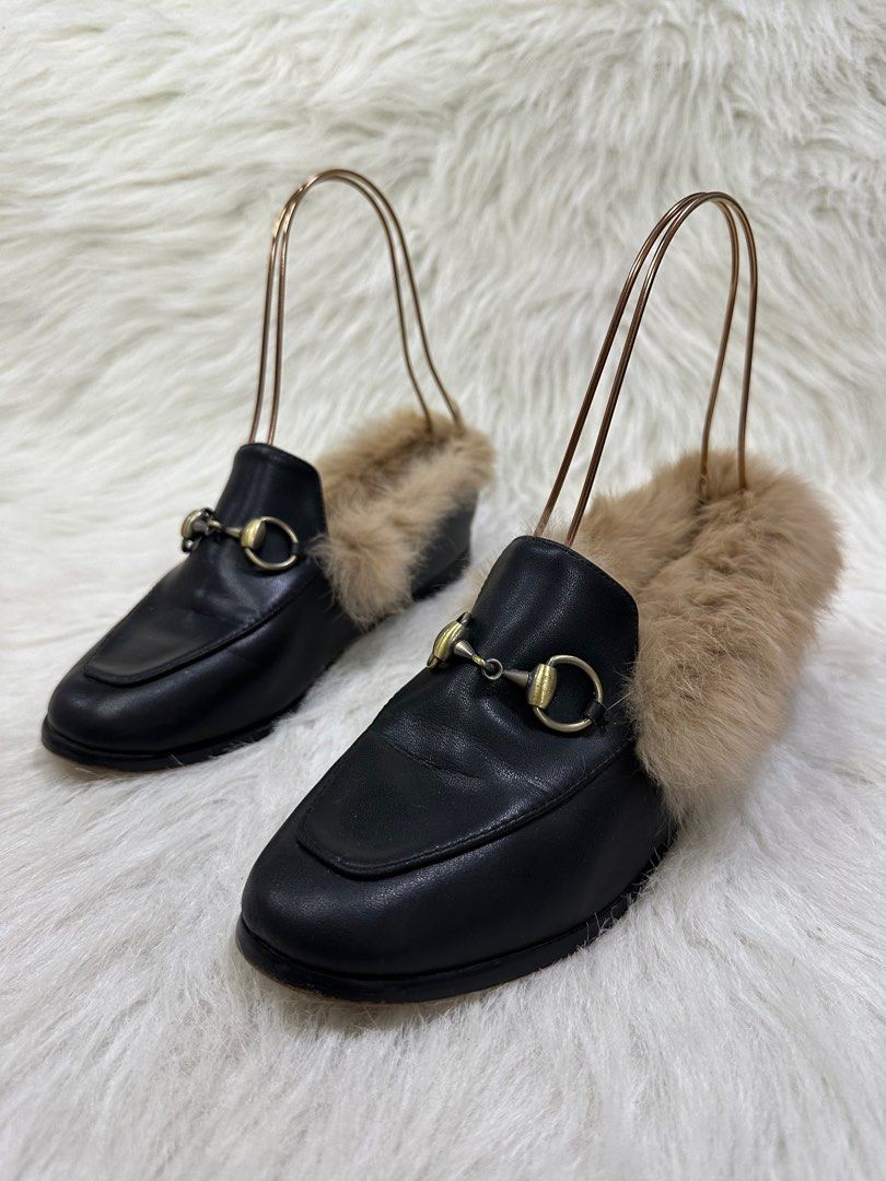 Gucci fluffy loafers online