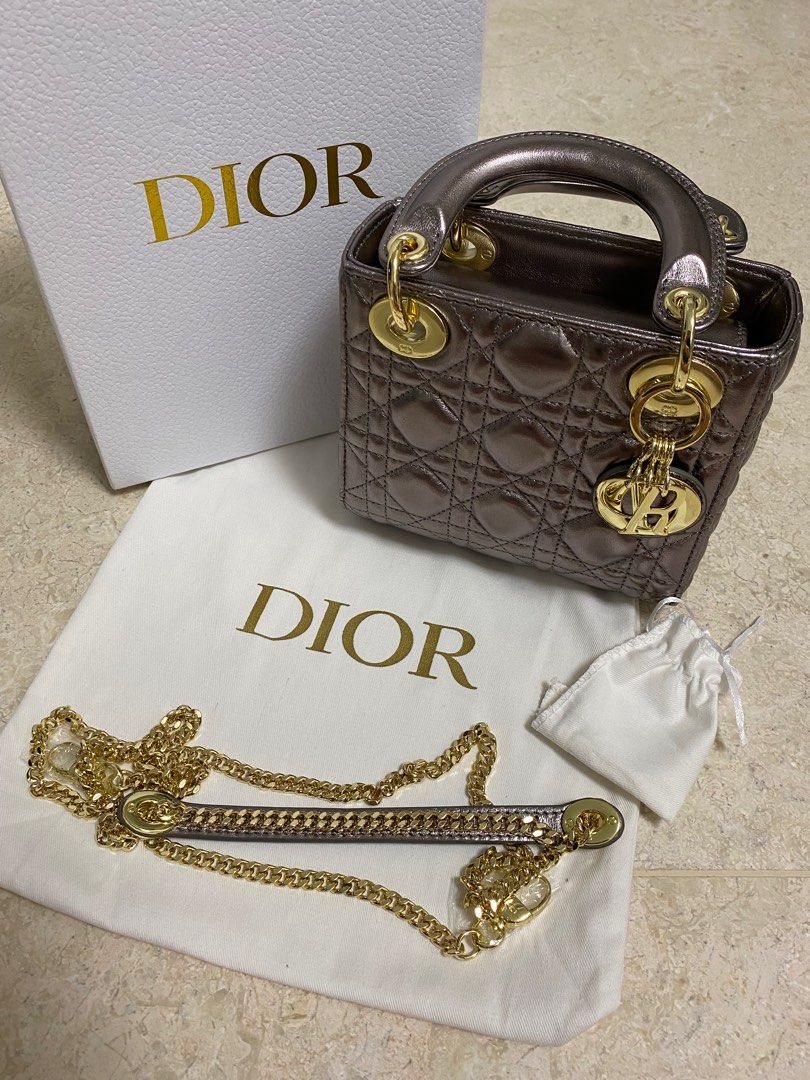 Gunmetal D r lady bag Luxury Bags Wallets on Carousell