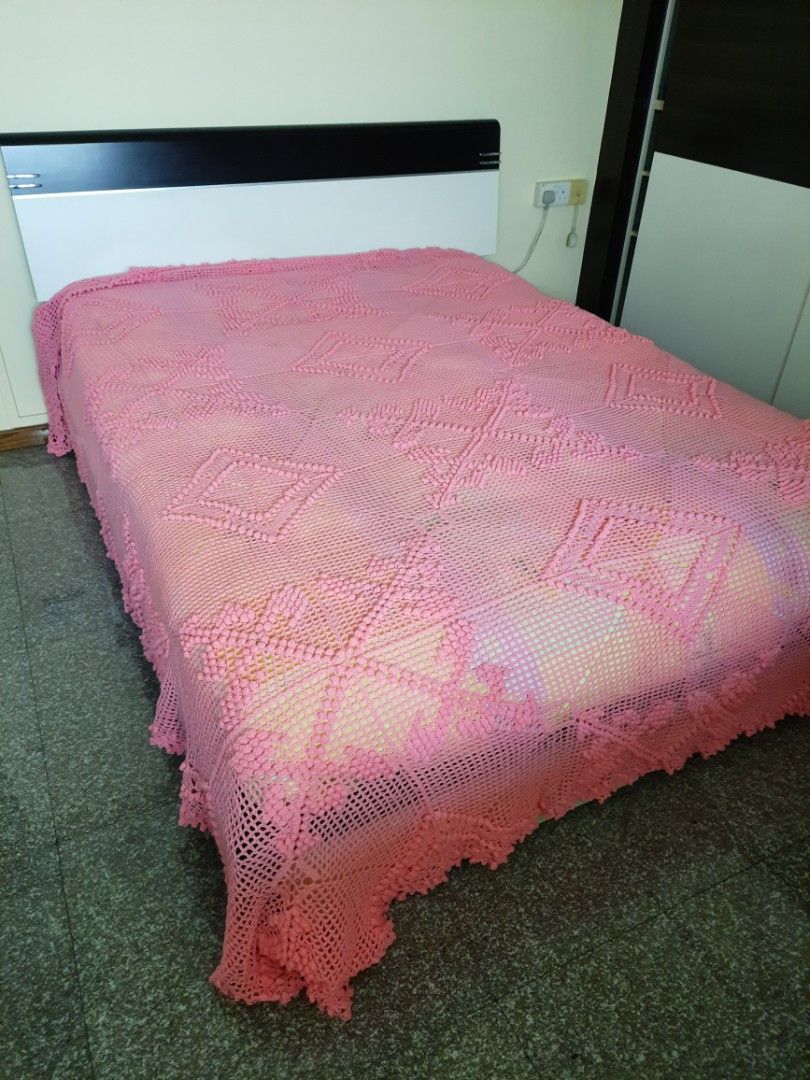 Handmade Large Crochet Bedcover Queen King Furniture Home Living Bedding Towels on Carousell