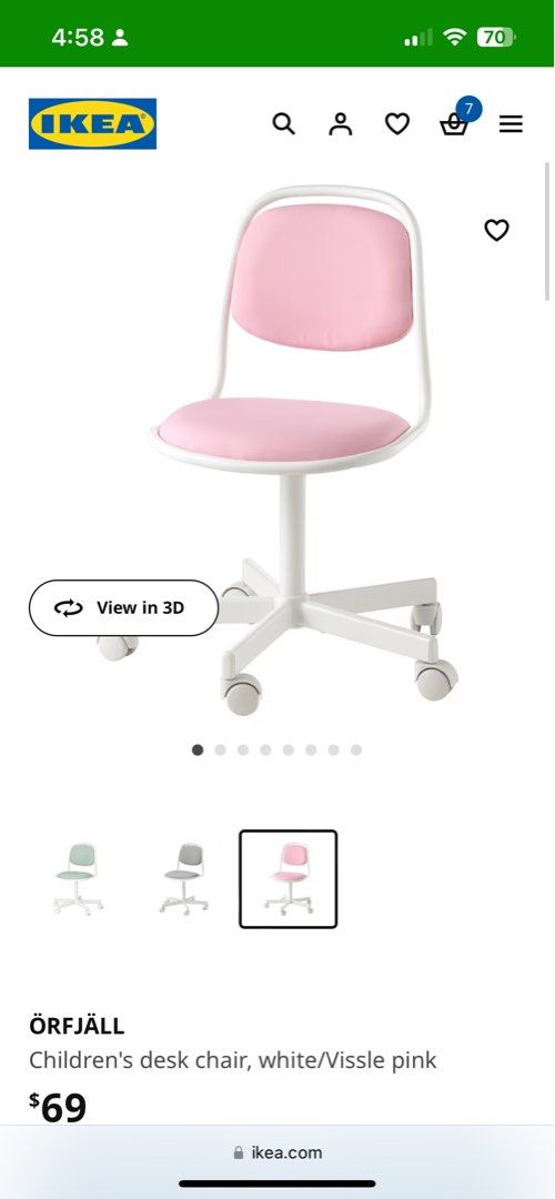 IKEA ORFJALL children desk chair