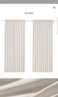 Ikea Hannalill beige curtains set with rod