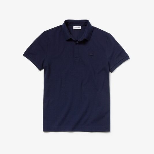 Kaos Polo Pria Men Lacoste Paris Polo Shirt Regular Fit Stretch Cotton  Pique Original PH5522 Navy