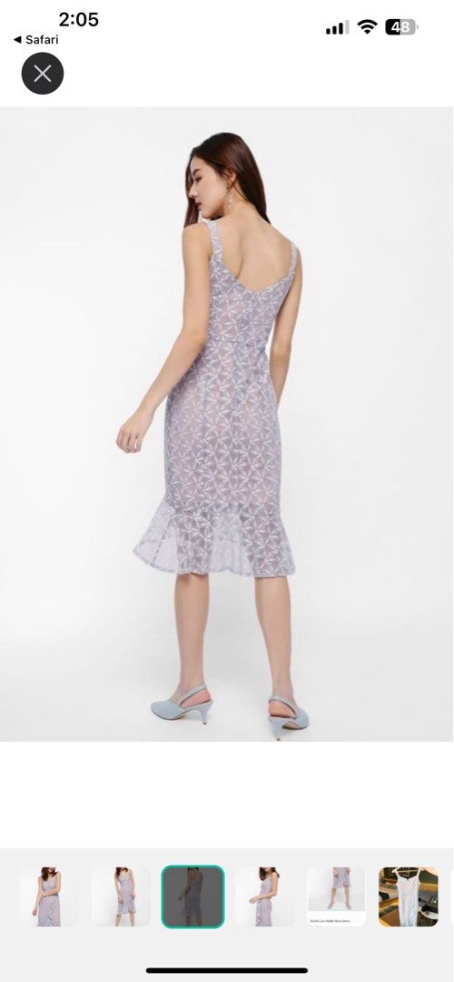 Elseth lace ruffle hem dress cheap