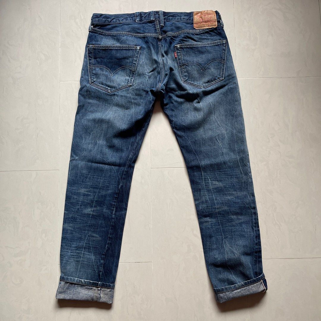 Levi s 501xx Selvedge Big E red tab vintage denim blue wash jeans w34 34 inches LVC biker