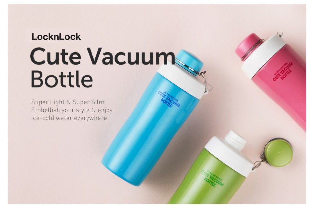 LocknLock Cool Cute Vacuum Bottle 230ml (Category: Water Bottles & Tumblers) located in Manila. Submitted by ana_essentials56 (Listing ID 1307639200, Image 1). Description: 100% Stainless Steel Vacuum Bootle 230 ml available color : Light Green.