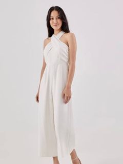 Love Bonito Verona Halter Neck Jumpsuit White Dress