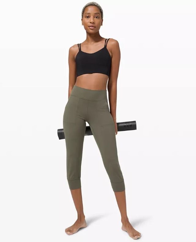LULULEMON Align Jogger Crop Yoga Gym Running Activewear Leggings Pants Olive Green SIze 8 Women s Fashion Activewear on Carousell