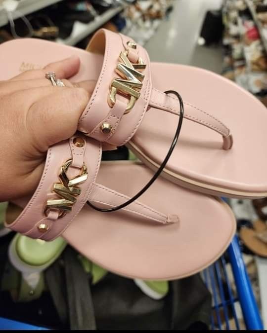 MICHAEL KORS SANDALS OLIVER GREEN SIZE 6 7.5 8 AND PINK SIZE 8 Women s Fashion Footwear Flats Sandals on Carousell