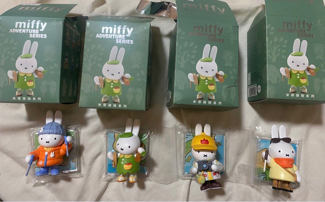 Miffy Blindbox adventure series (Category: Designer & Blind Box Toys) located in Quezon City. Submitted by blindbandit02 (Listing ID 1307714664, Image 2). Description: For Sale Miffy Adventure Series! Fresh pulls. Comes with box and stand. Legit Copyright Mercis bv Pls get this as a set. Super cute 🥹🫶🏻For miffy lovers out there. Can’t find anything like this here in the ph anymore Location: Manila.