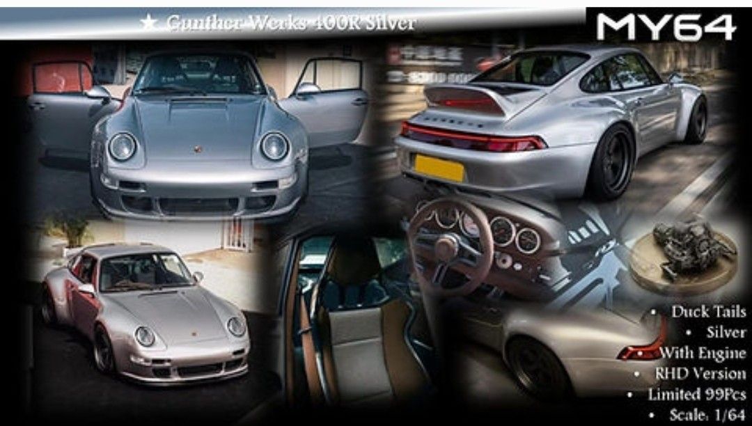 MY64 PORSCHE Gunther Werks 993 (GW993) 400R Silver X MINI GT
