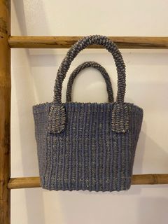 Abaca Blue weave bag