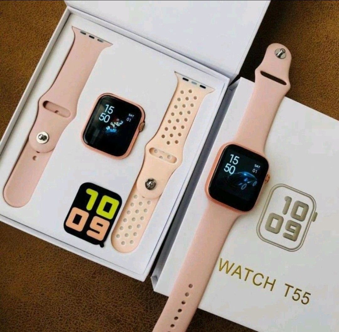 New Jam Tangan Smartwatch t55 Original Free Baby Gold Free Strap