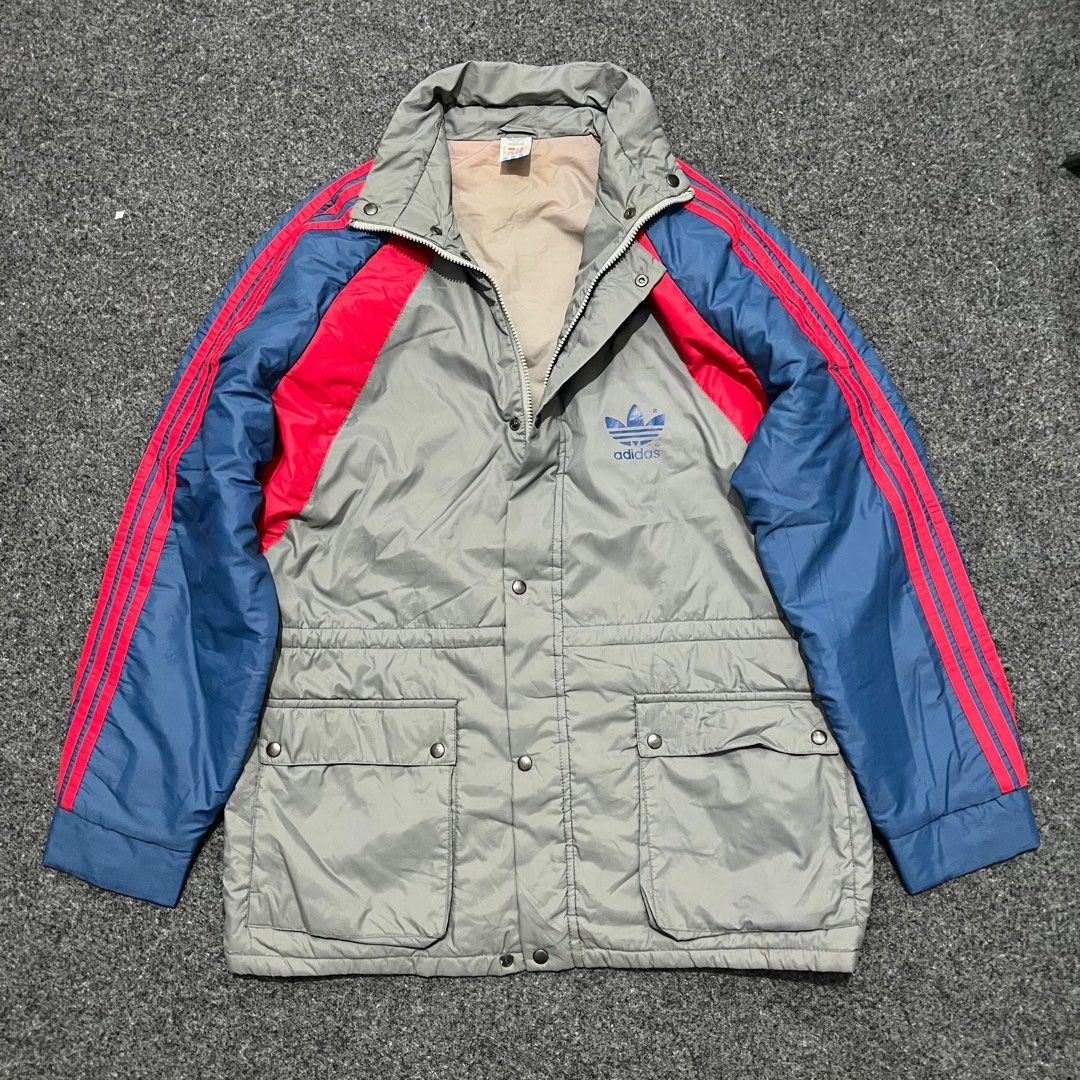 Parka Adidas Retro Vintage 3 tone Fesyen Pria Pakaian Baju Luaran di Carousell