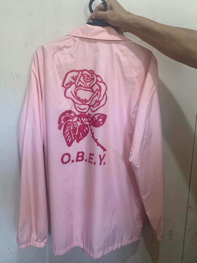 Pink obey windbreaker store