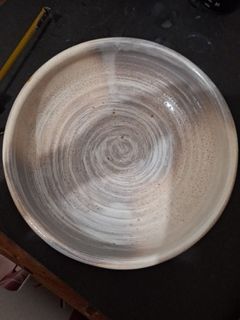 Pinkish White Glazed Stoneware Bowl