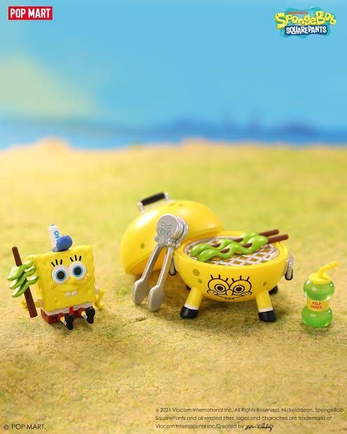 POPMART SPONGEBOB PICNIC TIME (Category: Designer & Blind Box Toys) located in La Trinidad. Submitted by raven1811 (Listing ID 1307740130, Image 2). Description: POP MART SPONGEBOB PICNIC TIME *BARBEQUE CONFIRMED BOX complete inclusions Box, card, sealed foil Box opened at the bottom New rfs: not prio .