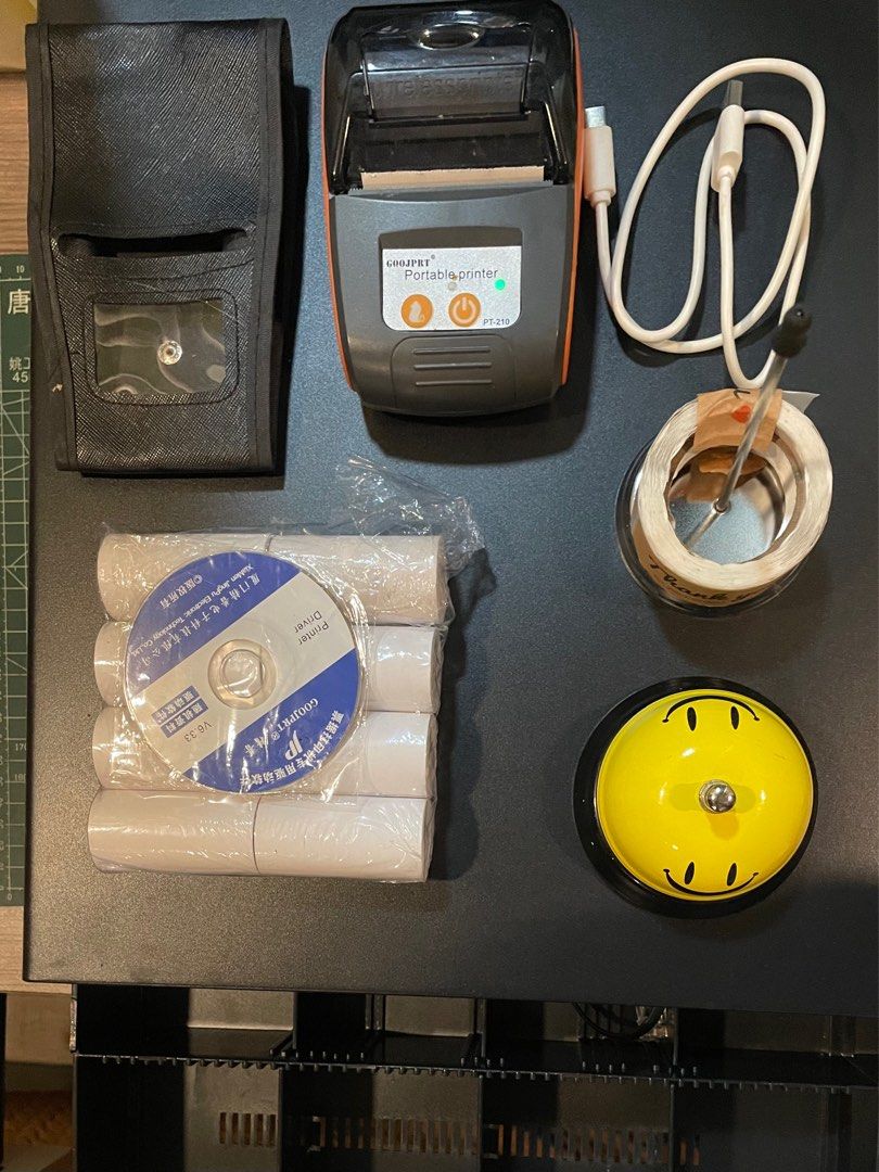 POS Thermal Receipt Printer (Category: Printers, Scanners & Copiers) located in Cavite. Submitted by youknowwhat.cs (Listing ID 1307741460, Image 2). Description: 1. Thermal printer with 1 loaded thermal roll + 8 extra thermal paper rolls - ₱900 2. Call Bell - ₱50 3. Paper Fork - ₱30 4. Kraft “Thank You” Paper Sticker - Free Everything was used in a café..