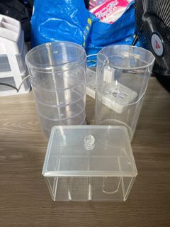 Round and Square Acrylic Accessories/Make-Up Organizer (3 + 1 SET)