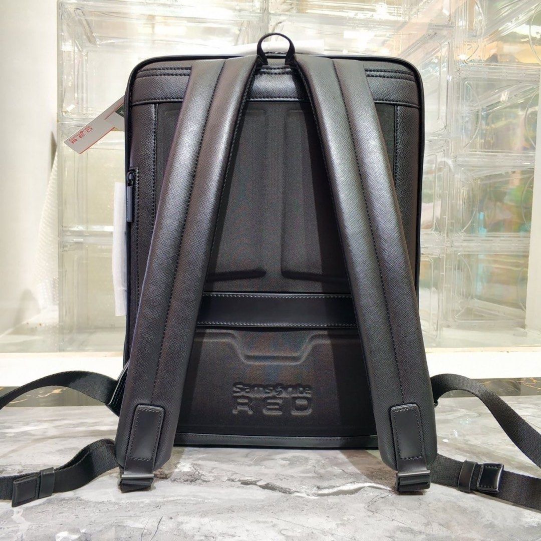Samsonite red leather backpack store