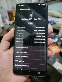 Samsung Galaxy S20 Ultra 5G 128GB 12GB Ram Complete with Box