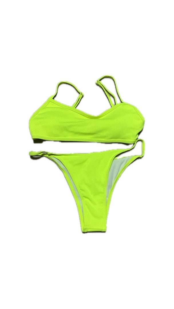 Neon yellow two piece swimsuit new arrivals