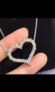 Silver 925 Heart moissanite diamond necklace 0.6 ct