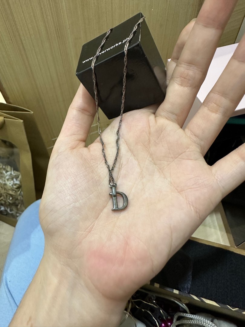 Silverworks necklace with letter pendant sales