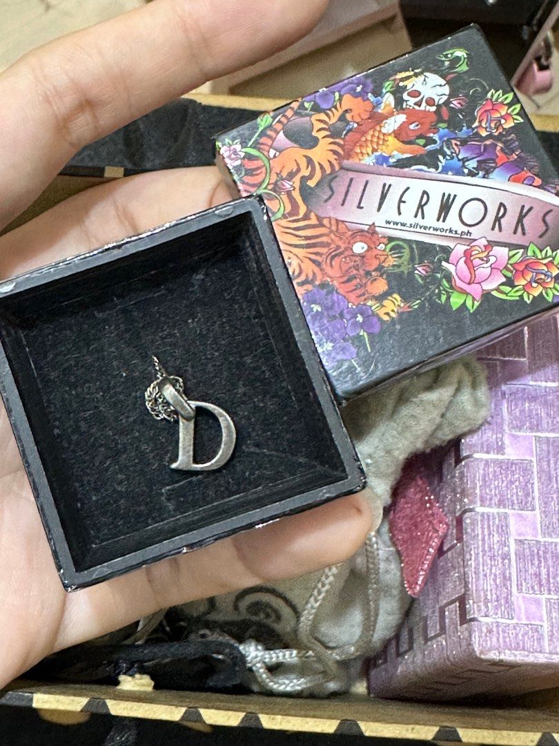 Silverworks necklace with letter pendant discount
