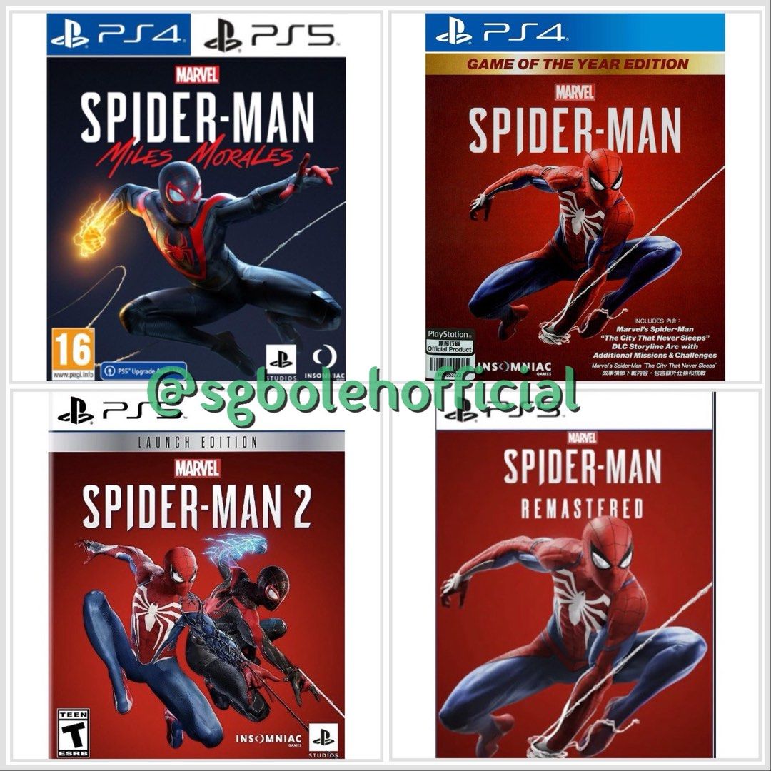 Ps4 Ps5 Games Spiderman Spiderman Series PS4 PS5 Marvel Spiderman