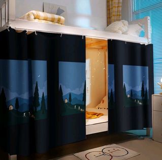 Student bunk beds bed curtain dormitory