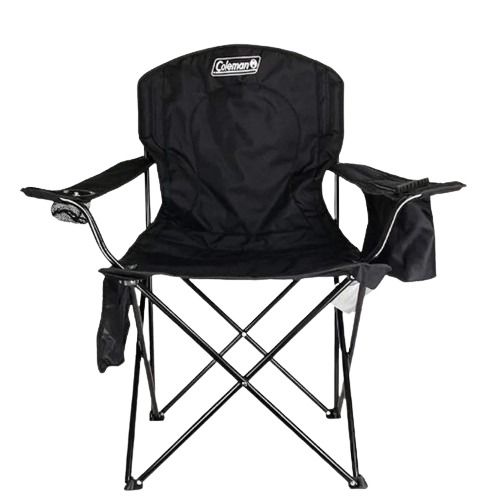 TP Coleman Portable Camping Chair with 4 Can Cooler Fully Cushioned Seat and Back with Side Pocket and Cup Holder Carry Bag Included Collapsible Chair for Camping Tailgates Beach and Sports Sports Equ...
