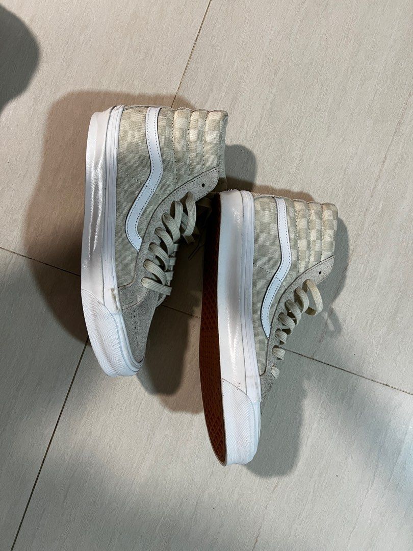 Checkered cream vans on sale