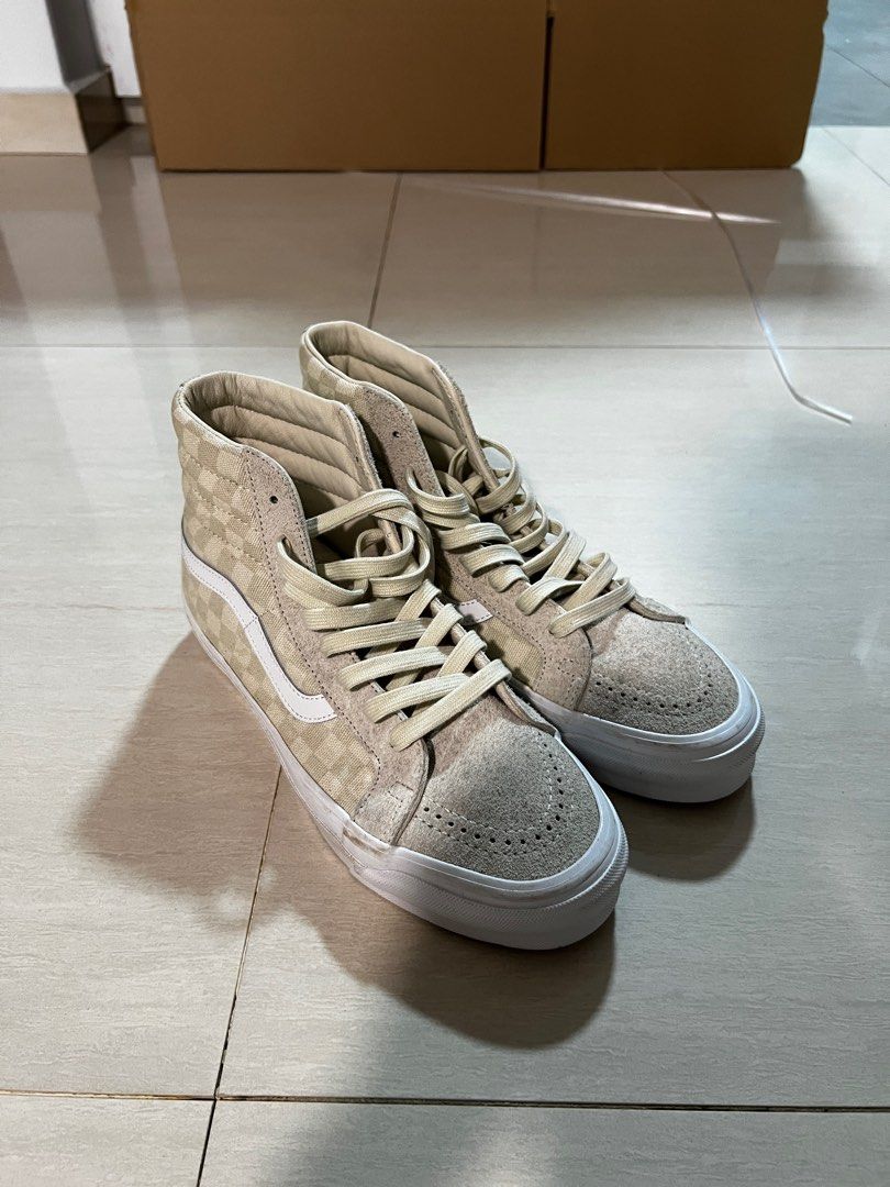 Checkered cream vans deals