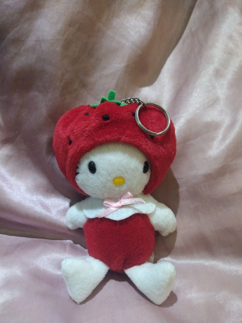 Vintage Hello Kitty Strawberry Plush Charm Sanrio Hobbies Toys Toys Games on Carousell
