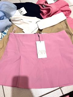 Zara Barbie Pink pleated Box A line Skirt