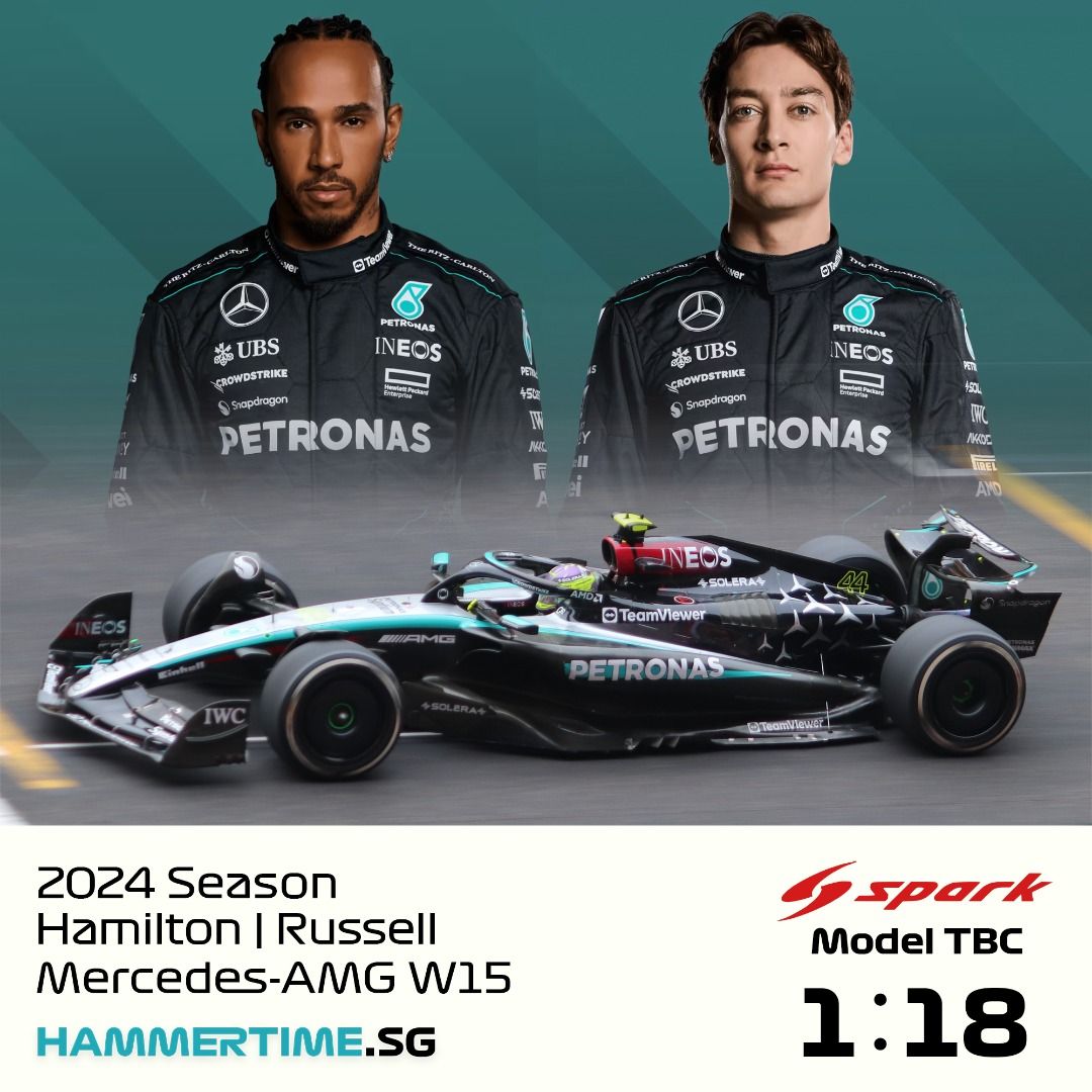2024 Mercedes-AMG F1 W15 1/18 Spark Model | Lewis Hamilton