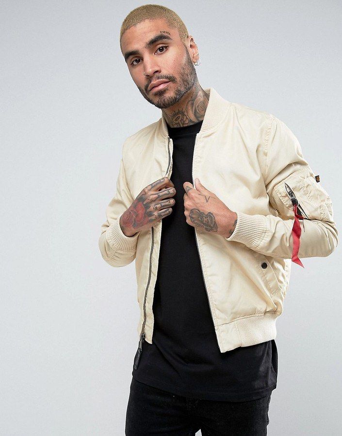 Alpha industries cream bomber clearance