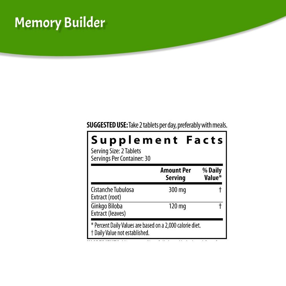 Amway Nutrilite Memory Builder Supplement 美國安利銀杏濃縮素 60片, 健康及營養食用品, 健康補充