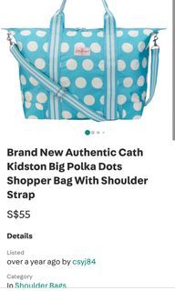 Authentic Cath Kidston Shopper Bag with Shoulder Strap
