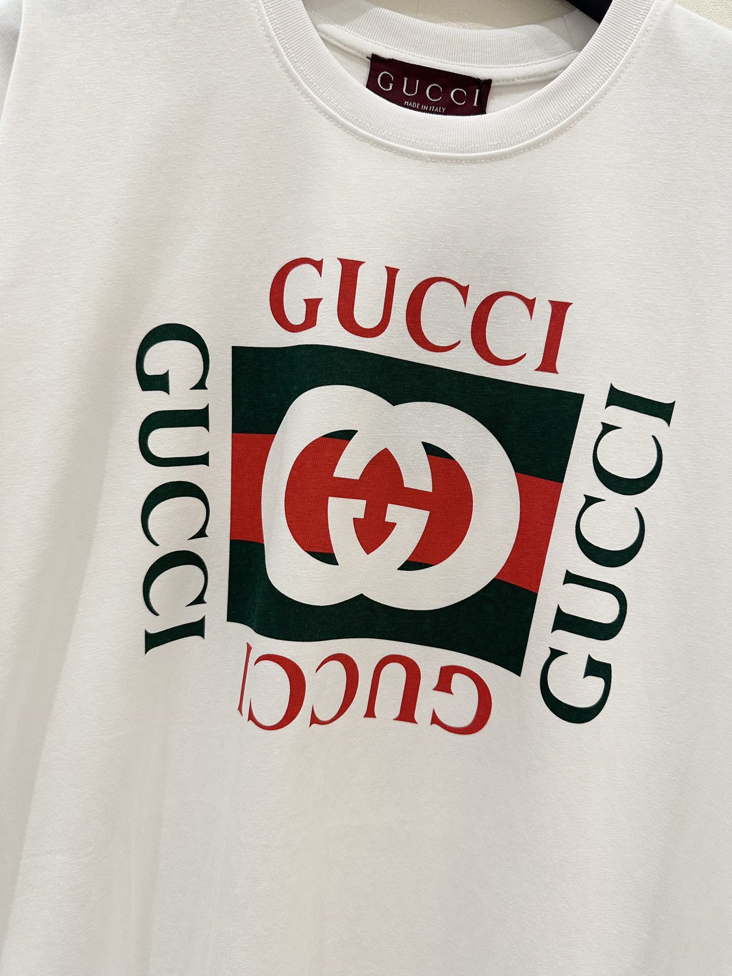 Authentic gucci printed short sleeves, Luxury, Apparel on Carousell