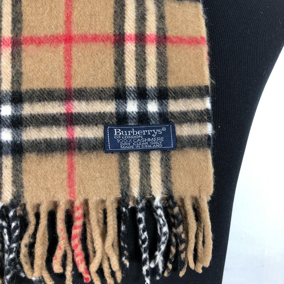 Authentic Vintage 90s Burberry Nova Check Cashmere Scarf Muffler Iconic Beige Women s Fashion Watches Accessories Scarves on Carousell