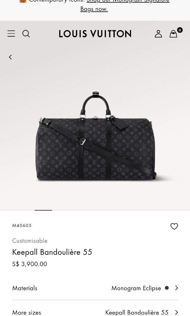 Brand New Louis Vuitton Keepall Bandouliere 55 Luxury Bags Wallets on Carousell