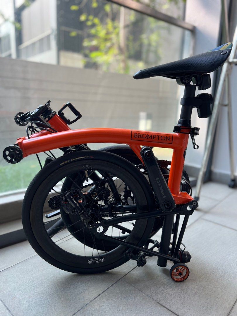 Brompton C Line S3E Signal Orange 2018 Folding Bicycle, Sports