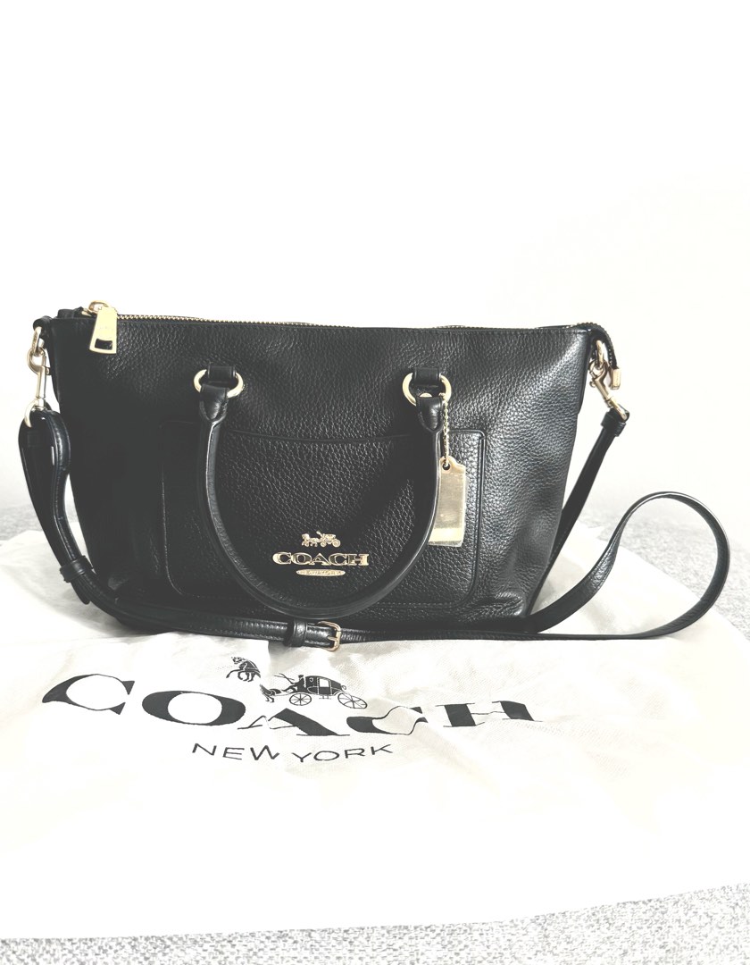 Coach Mini Emma Refined Pebble Leather Satchel Crossbody Luxury Bags Wallets on Carousell